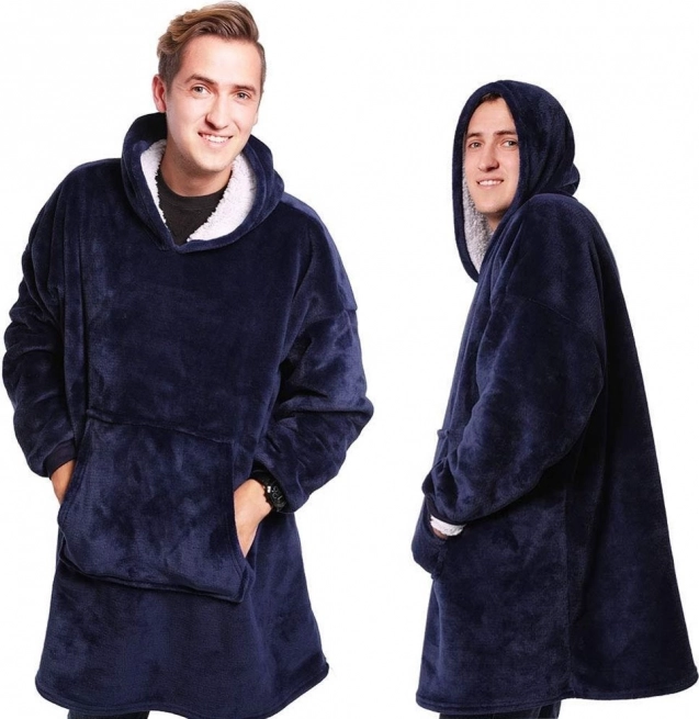 Ciepła oversize bluza z kapturem i kieszenią