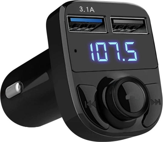 FM Bluetooth nadajnik samochodowy i ładowarka 2x USB