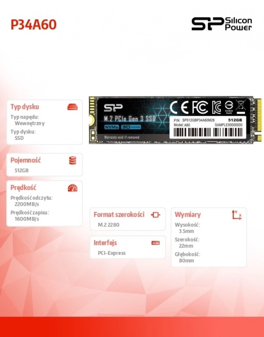 Dysk SSD Silicon Power P34A60 512GB