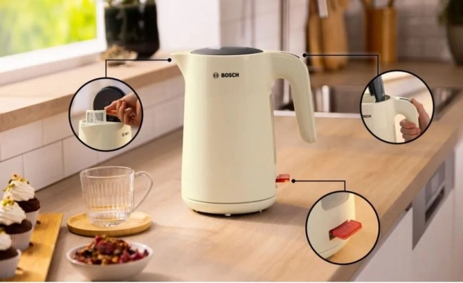 Beżowy czajnik elektryczny Bosch MyMoment 1,7l