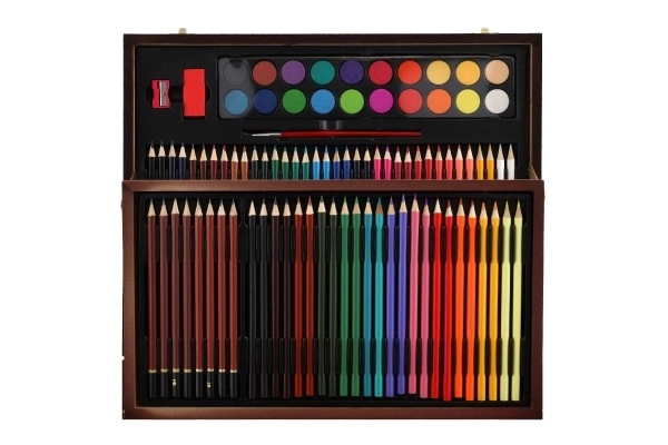 Zestaw do malowania Art box w drewnianej walizce - 91 sztuk