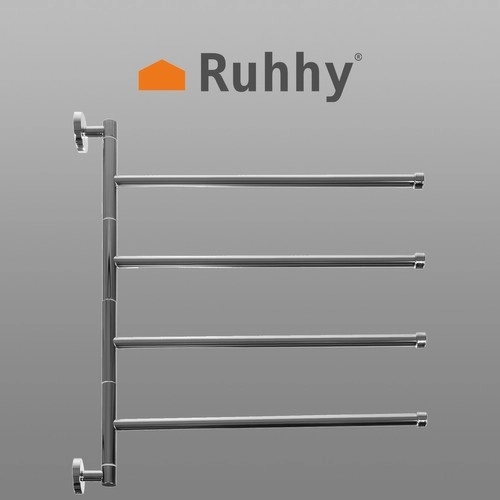 Srebrny uchwyt na ręczniki loftowy łazienkowy