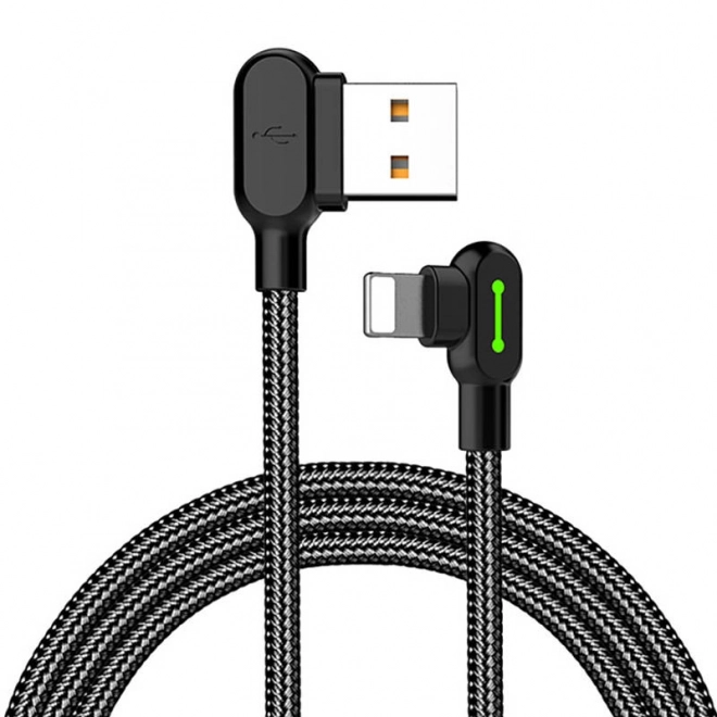 Kabel kątowy USB Lightning Mcdodo CA-4674 LED, 0,5 m (czarny)