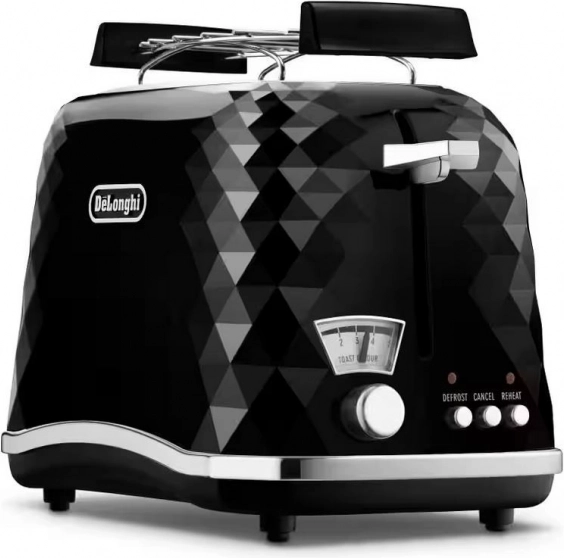 Stylowy czarny toster DeLonghi Brillante