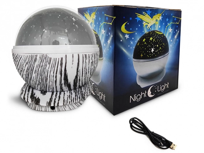 Obrotowy projektor gwiazd na nocne światło