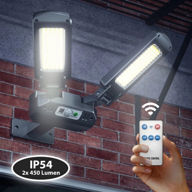 Solarna lampa LED z czujnikiem i pilotem