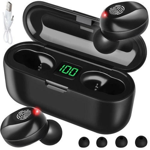Słuchawki bezprzewodowe Bluetooth - czarne + powerbanka