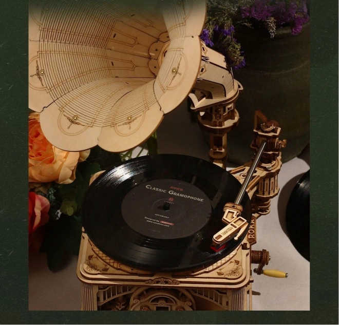 Rokr 3D drewniane puzzle Klasyczny gramofon