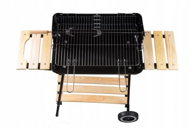 Grill ogrodowy na węgiel drzewny z regulowanymi półkami i 2 przenośnymi rusztami