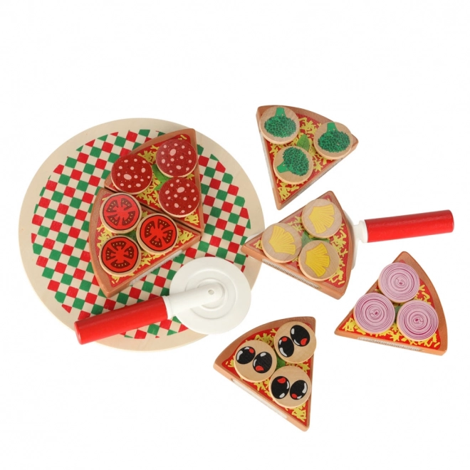 Drewniany zestaw do zabawy Pizza z akcesoriami