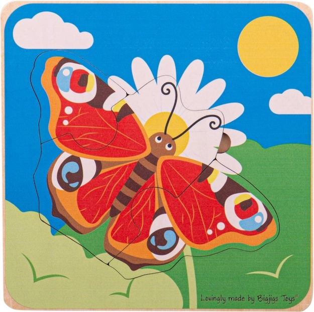 Bigjigs Toys układanka wkładanka cykle życiowe – Motyla