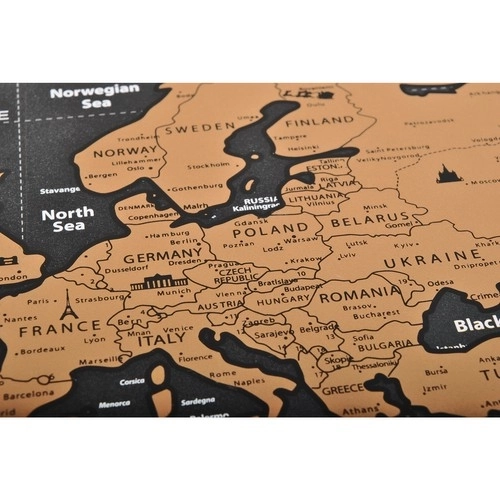 Mapa świata - zdrapywanka z flagami + akcesoria 23442