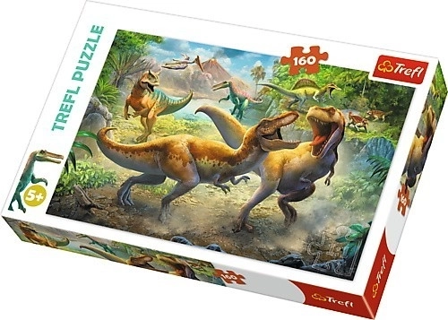 Puzzle 160 elementów – walczące tyranozaury Trefl