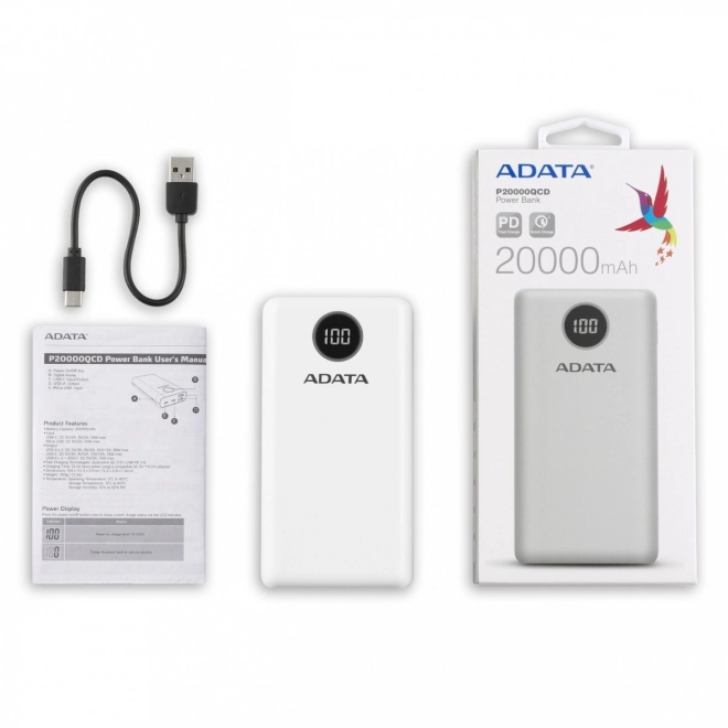 Powerbanka P20000QCD 20000mAh biały QC/PD