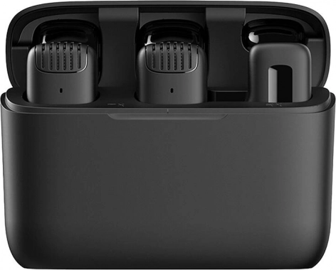 Bezprzewodowe mikrofony krawatowe APEXEL APL-MIC008 z etui ładującym (USB‑C), 2 szt.