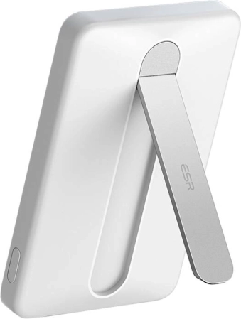 Magnetyczny powerbank ESR Qi2 MagSlim 5000 mAh z podstawką – biały