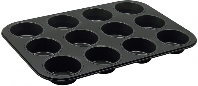 Teflonowa forma do pieczenia muffinów z 12 silikonowymi foremkami