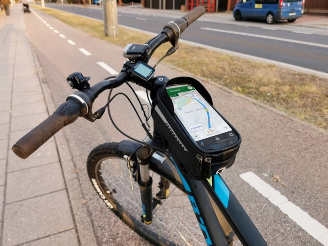 Wodoodporna torba rowerowa na kierownicę z uchwytem na telefon