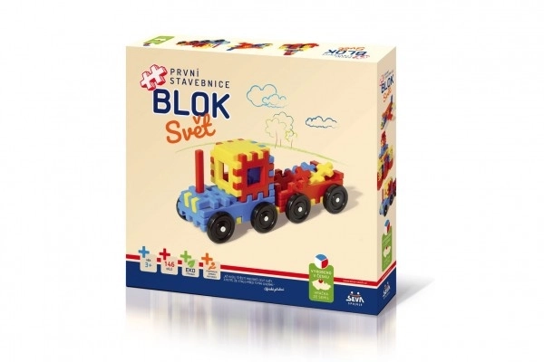 Klocki BLOK Świat plastik 146 el. w pudełku 36x34x7cm