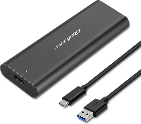 Zewnętrzna aluminiowa obudowa dla M.2 SATA SSD (NGFF) z USB‑C, Qoltec