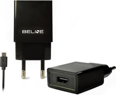 Ładowarka sieciowa USB z kablem microUSB 1A czarna