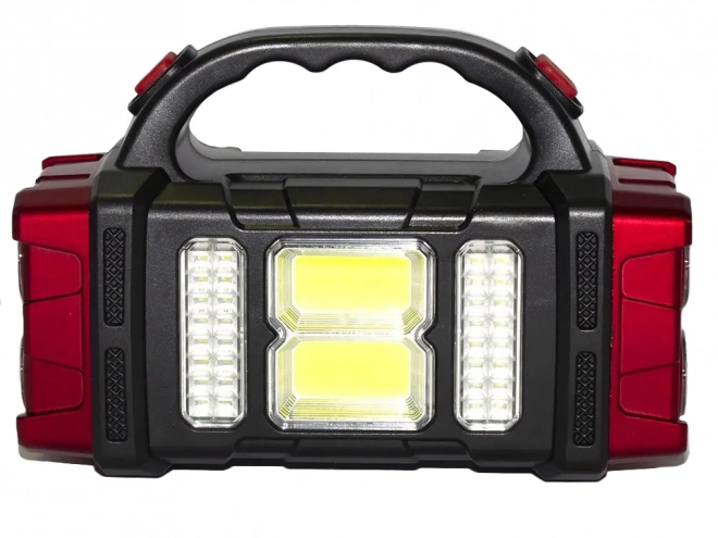 Przenośna lampa LED solarna z COB, reflektorem i powerbankiem