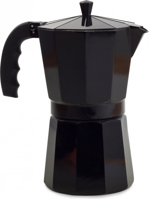 Kawiarka moka 600 ml, 12 filiżanek, aluminiowa, czarna