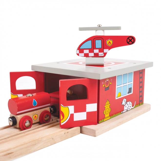 Bigjigs Rail Depo strażacka stacja