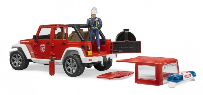 Bruder Czerwony JEEP WRANGLER Straż Pożarna z figurką i akcesoriami