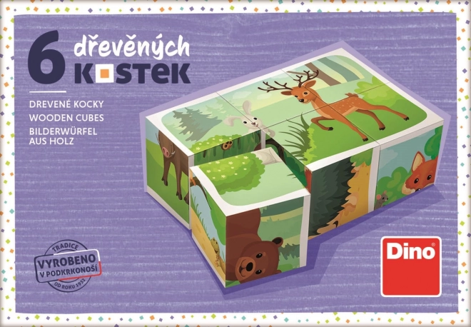 Dino Drewniane klocki Zwierzęta leśne