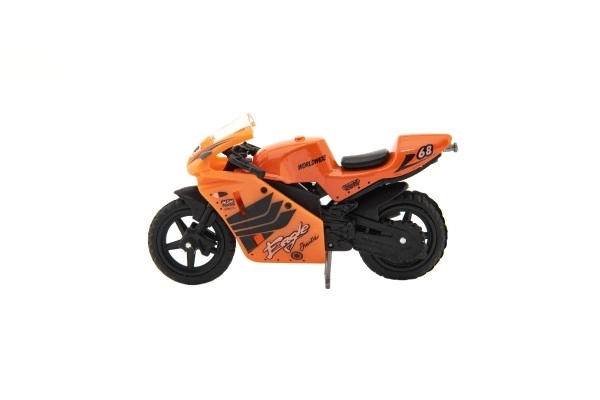 Motocykl wyścigowy metalowy/plastikowy 8cm na wolne koło mix rodzajów na karcie