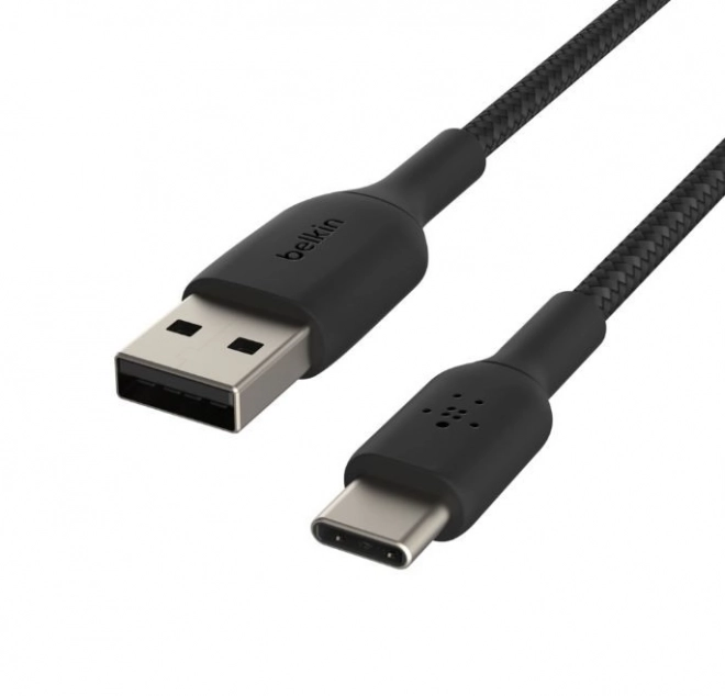 Pleciony kabel USB-C na USB-A 3m czarny