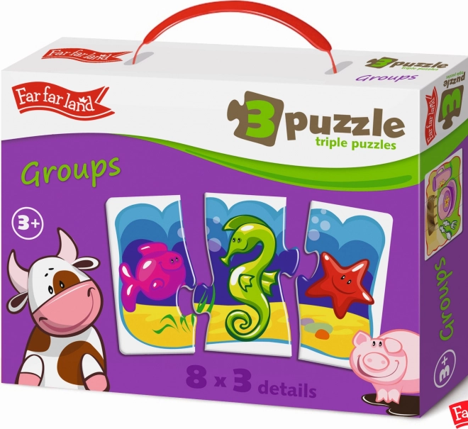 Far Far Land puzzle trójki zestawy