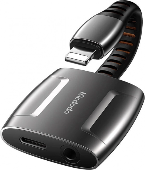 Adapter Lightning na Lightning i AUX mini jack 3,5 mm Mcdodo czarny
