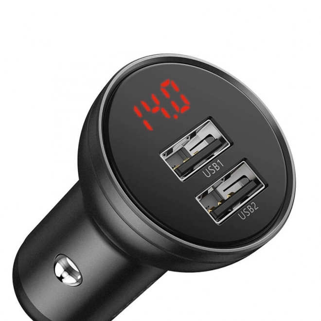 Ładowarka samochodowa Baseus z wyświetlaczem 2x USB