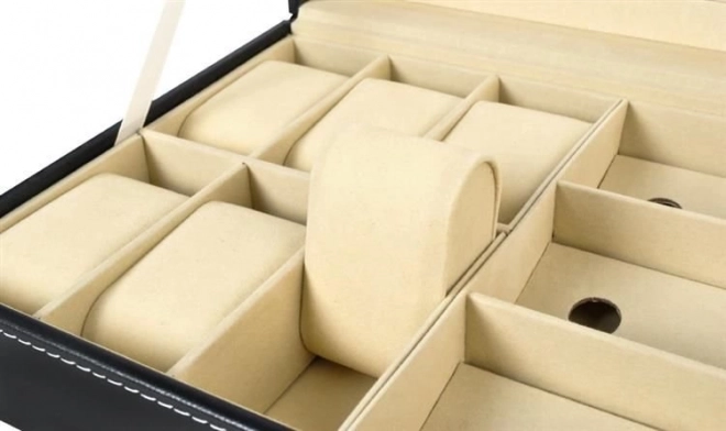 Elegancki czarny organizer na zegarki i okulary