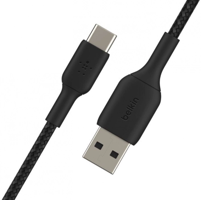 Pleciony kabel USB-C na USB-A 2m czarny