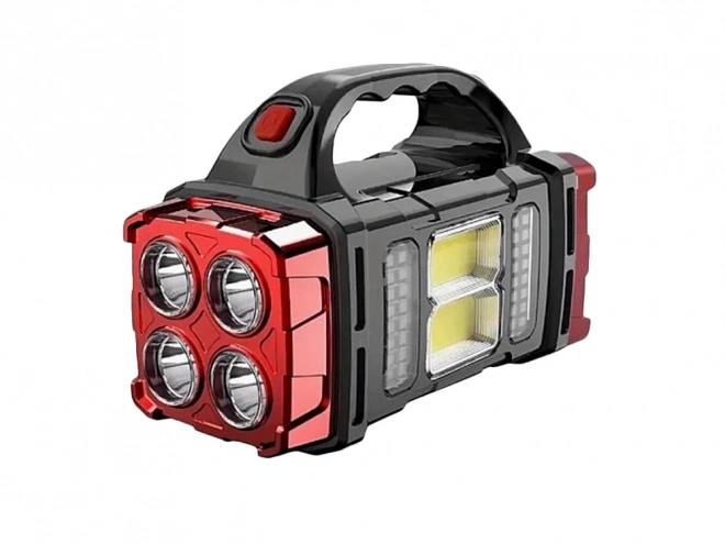 Przenośna lampa LED solarna z COB, reflektorem i powerbankiem