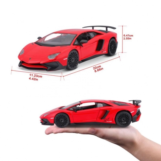 Metalowy model Bburago Lamborghini Aventador czerwony 1:24