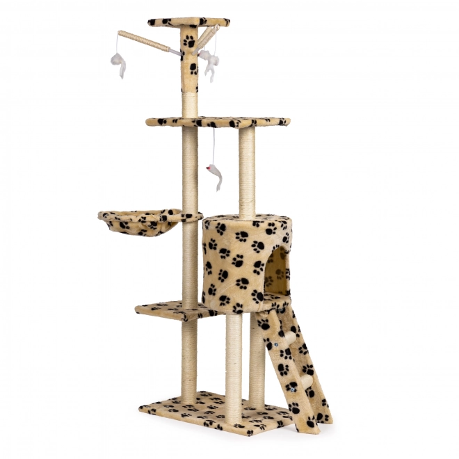 Drapak dla kotów, domek, drzewko, legowisko, 138 cm XL, Wzory łapek