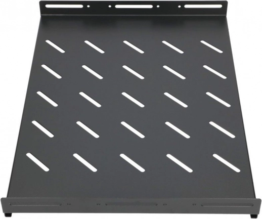 Półka 1U 350 mm do szaf 19" o głębokości 600 mm – czarna