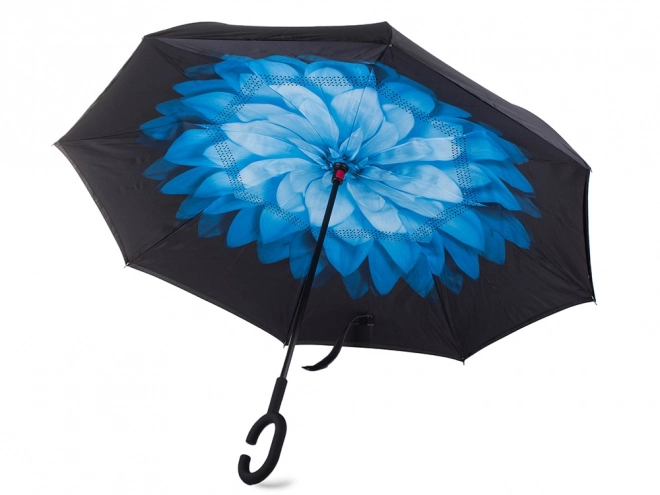 Parasol odwrócony składany mocne druty solidny stojący parasol – Niebieski