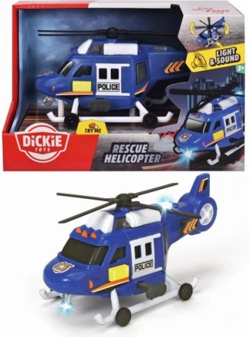 Policyjny helikopter ze światłami i dźwiękami 18 cm