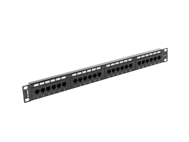 Panel krosowy 24 porty 1U Cat 5e czarny