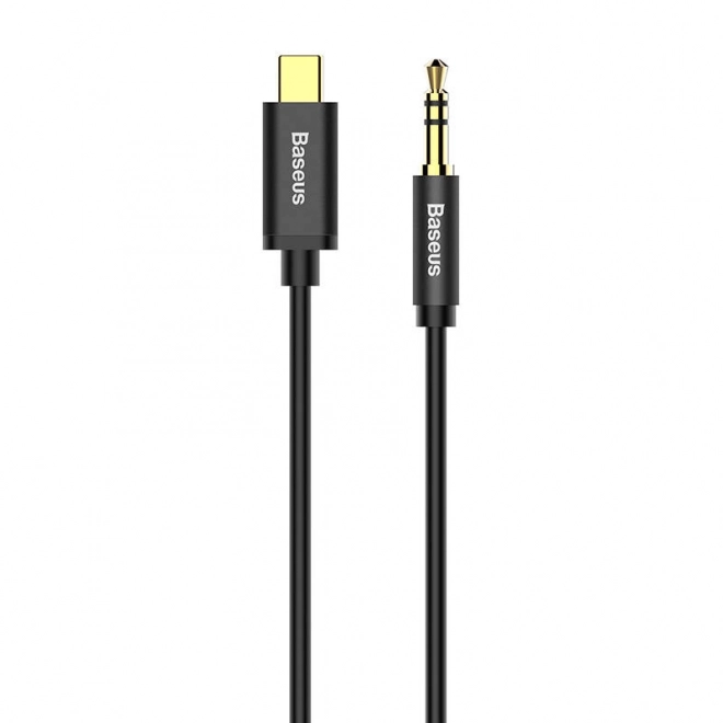 Baseus Yiven Kabel Audio USB-C na mini jack 3,5 mm, 1,2 m - czarny