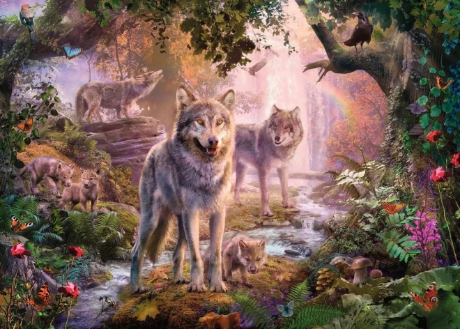 Ravensburger Puzzle Wilcza rodzina latem 1000 kawałków