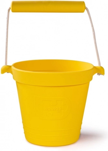 Silikonowe wiaderko plażowe BIGJIGS TOYS – żółte