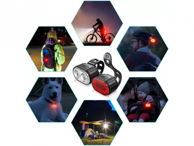 Ładowalne światła rowerowe LED z USB