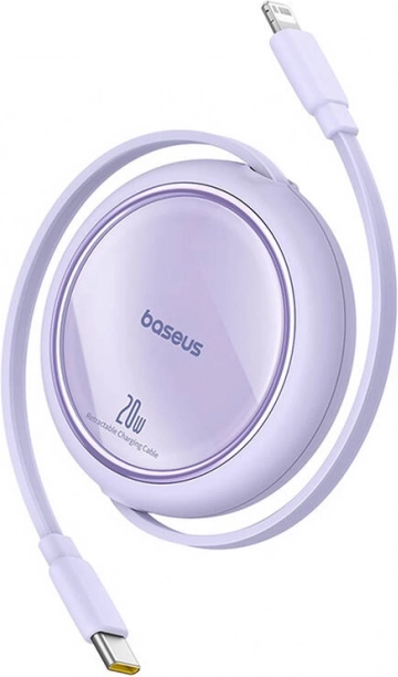 Baseus Free2Pull wysuwany kabel ładujący USB-C na Lightning 20W 1 m fioletowy
