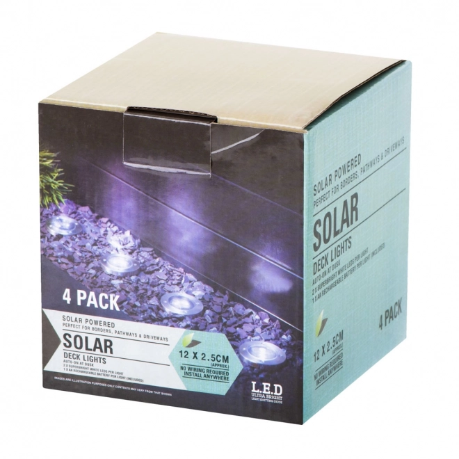 Ogrodowe oświetlenie solarne 8 LED 4 szt. - ciepła biała